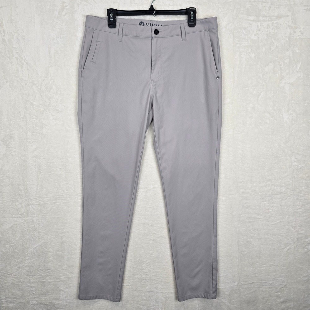 Vuori Cascade Tech Chino Pant Athletic Slim Fit 34x30 Heather Grey V427 Mens